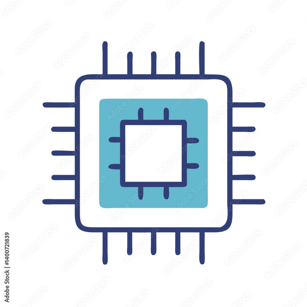 CPU Processor Chip Icon Representing Computer Hardware and Data Processing CPU Processor Chip Icon Representing Computer Hardware and Data Processing