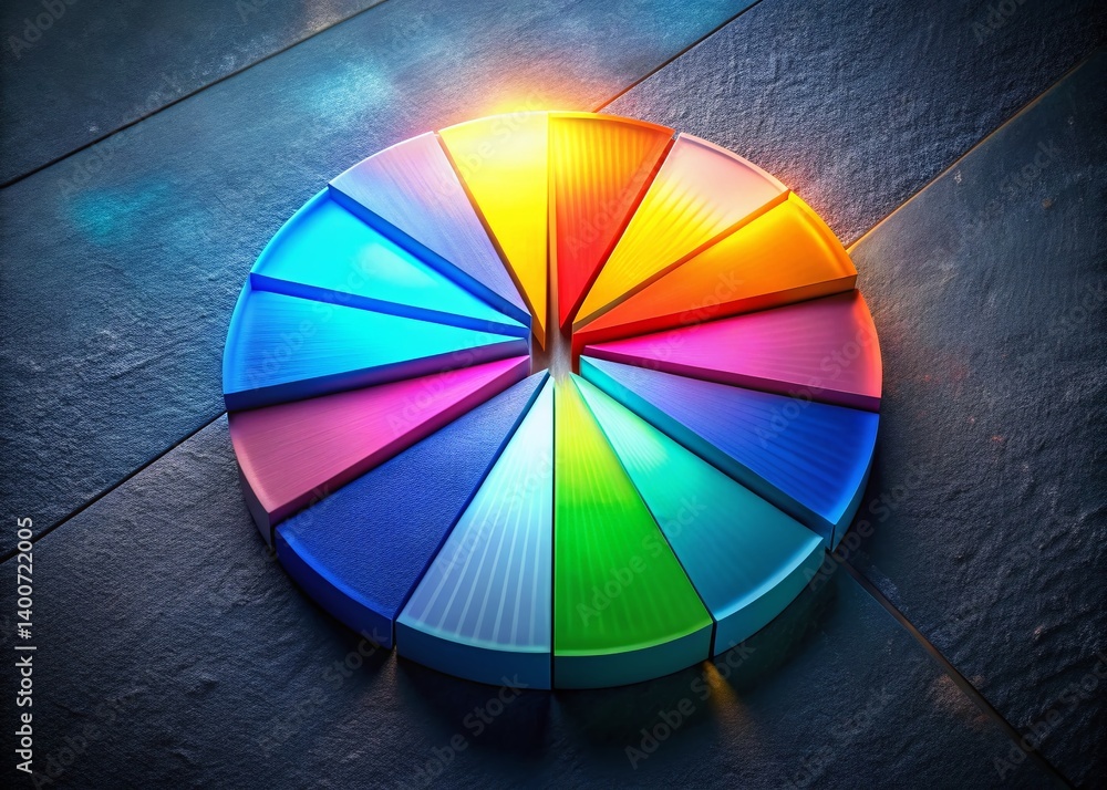 Obraz premium 29-Segment Pie Chart Data Visualization: Clean Professional Drone Aerial Photography