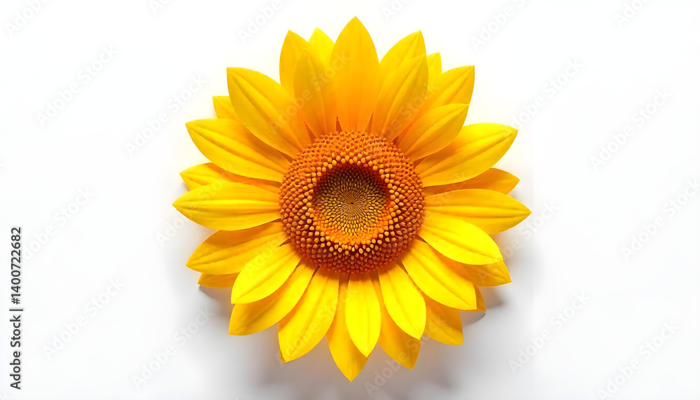 A close-up top view captures a beautiful sunflower in full bloom, with bright yellow petals. A close-up top view captures a beautiful sunflower in full bloom, with bright yellow petals.
