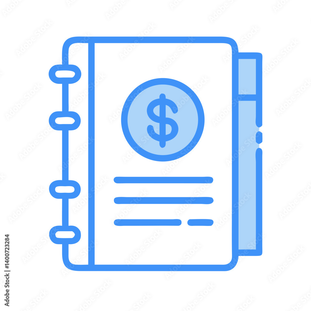 Financial Report Book Icon Representing Business Analytics and Financial Documentation Financial Report Book Icon Representing Business Analytics and Financial Documentation
