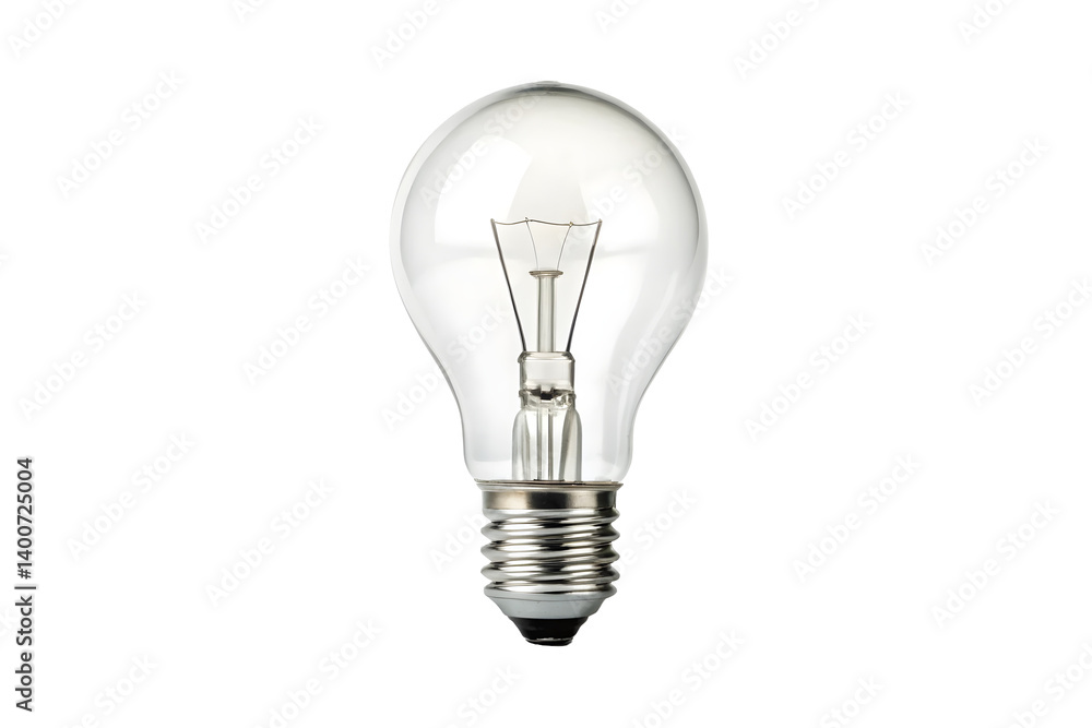 Glowing Incandescent Light Bulb with Visible Filament, Energy Consumption Concept.
