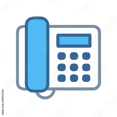 Office Landline Telephone Icon Representing Communication and Traditional Telephony
