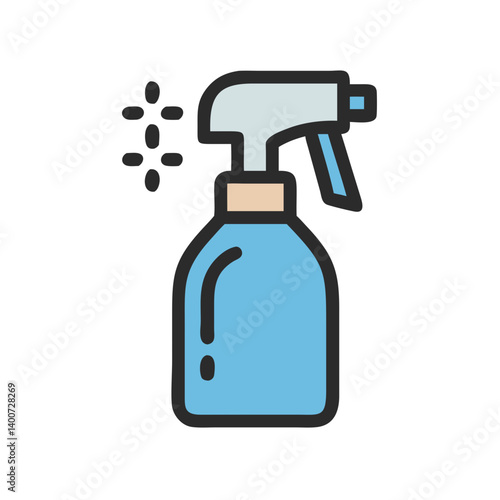 Spray Bottle Icon Representing Cleaning Product and Sanitizing Tool