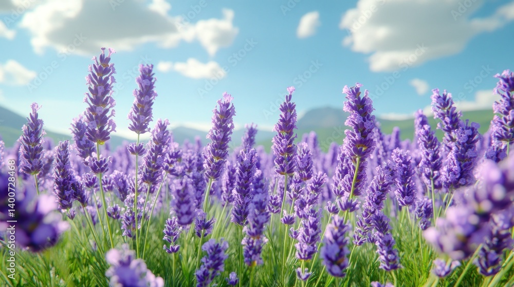 Obraz premium Lavender field under a vibrant sky (2)