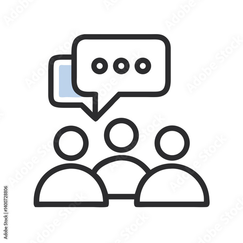 Team Chat with Speech Bubble Icon Representing Group Communication and Online Collaboration