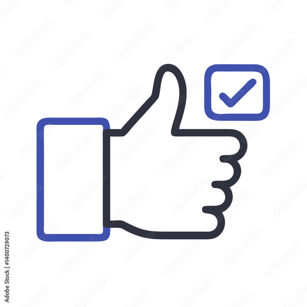 Thumbs Up Approval Icon Representing Positive Feedback and Confirmation Thumbs Up Approval Icon Representing Positive Feedback and Confirmation