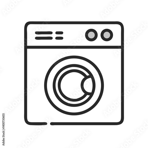 Washing Machine Appliance Icon Representing Home Laundry Equipment and Cleaning Device
