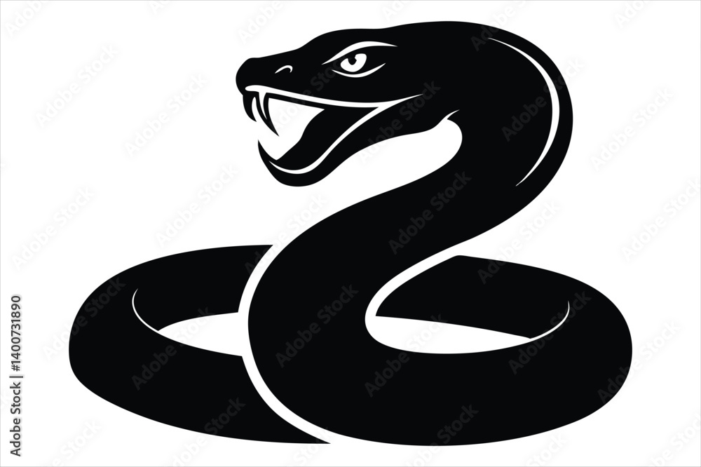 Fototapeta premium coiled snake silhouette