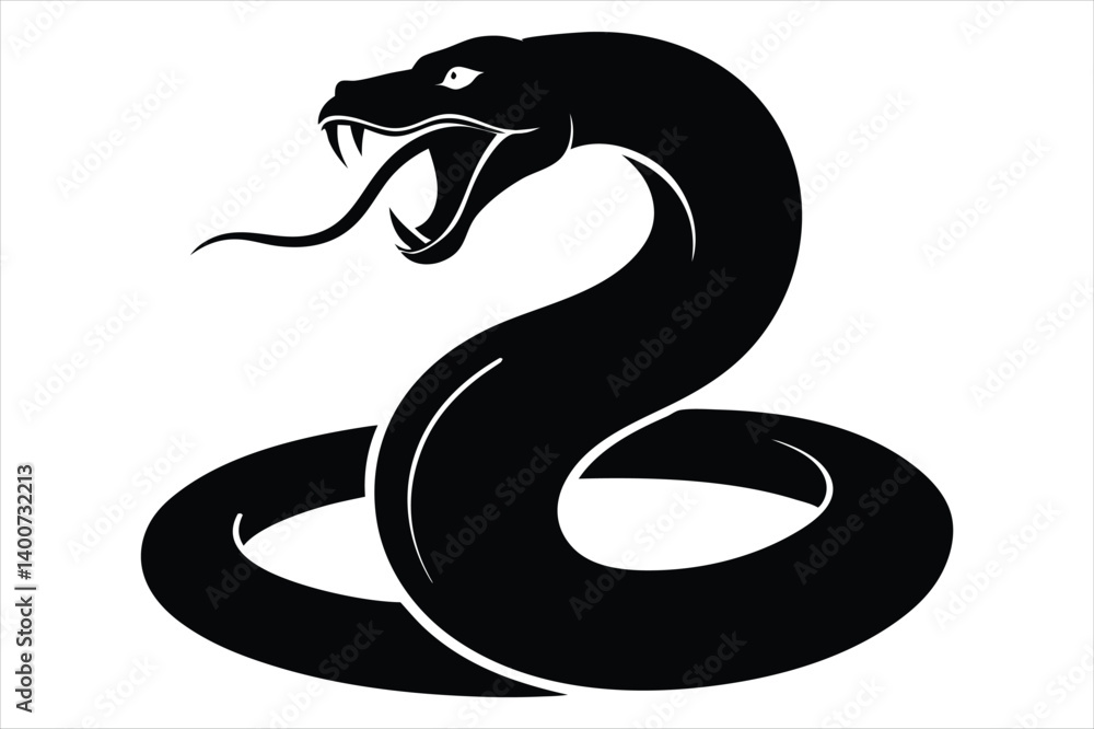 Naklejka premium coiled snake silhouette