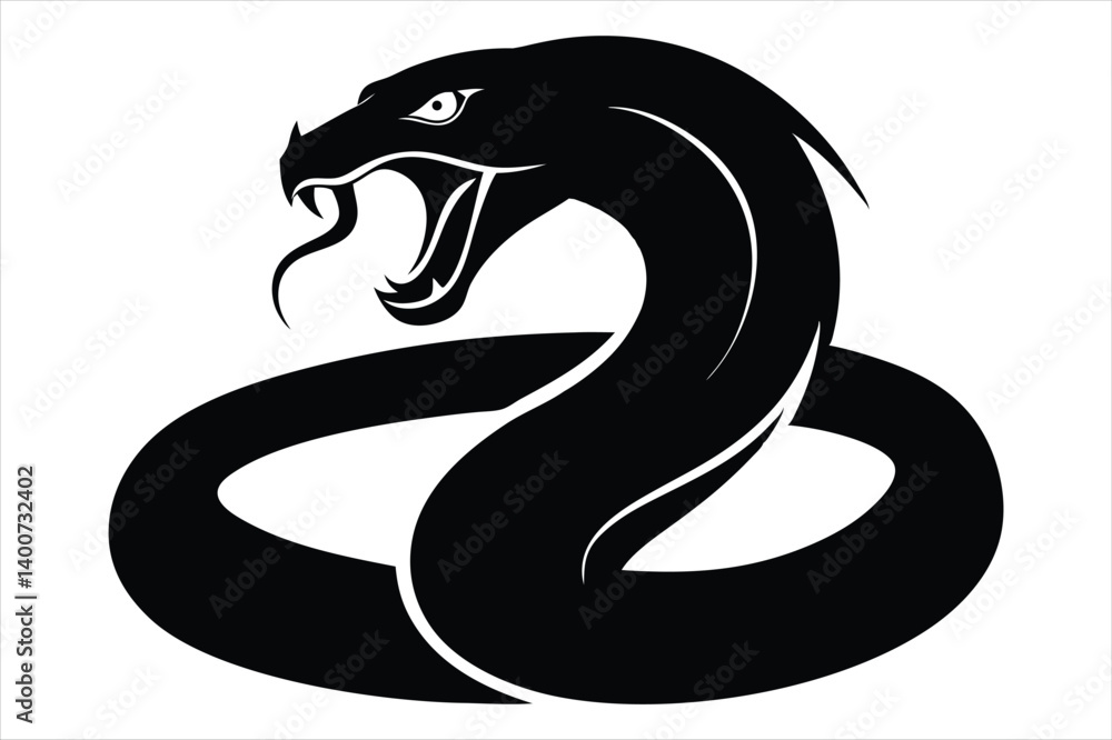 Fototapeta premium coiled snake silhouette