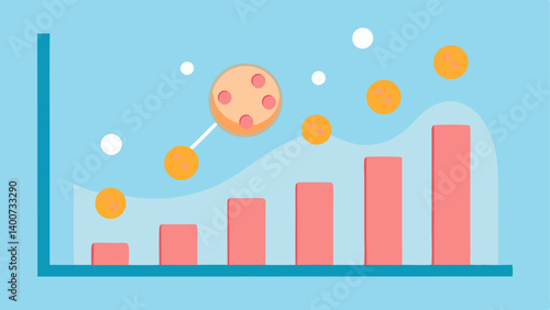 Effectiveness Statistics A graphical representation showing a percentage increase in skin hydration or elasticity after nanoparticle treatment with small particles featured in the
