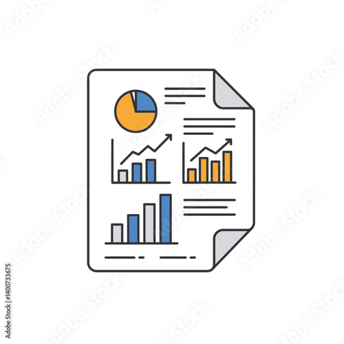 Data Insights Unveiled: A graphic illustration displays insightful data analysis and visual representation of business statistics with charts and graphs.