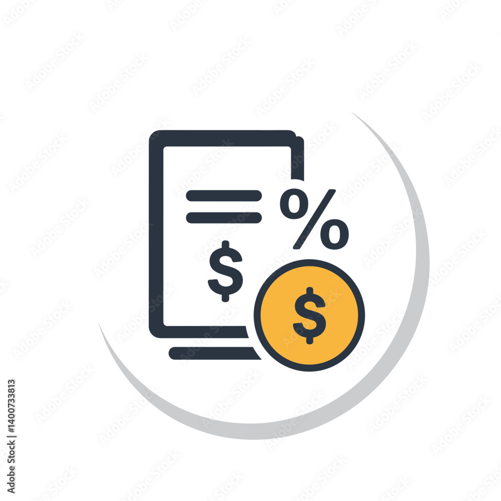 Financial Blueprint: A symbolic representation of financial strategy, depicting a document with currency symbols, percentage indicators, and monetary units. Financial Blueprint: A symbolic representation of financial strategy, depicting a document with currency symbols, percentage indicators, and monetary units.