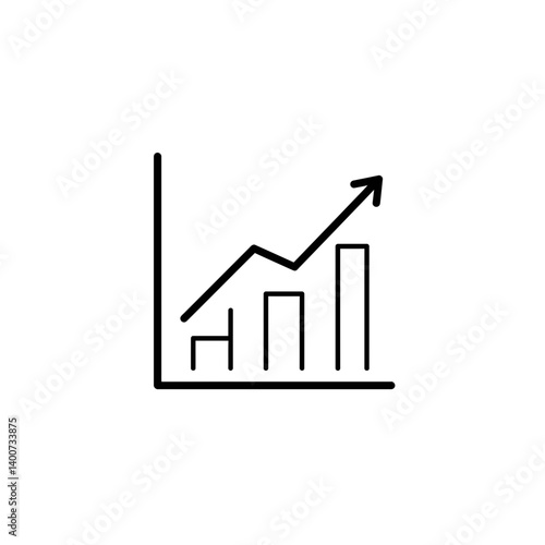 Business growth: A simplified and abstract representation of growth in business, depicted through a line graph and bar charts.