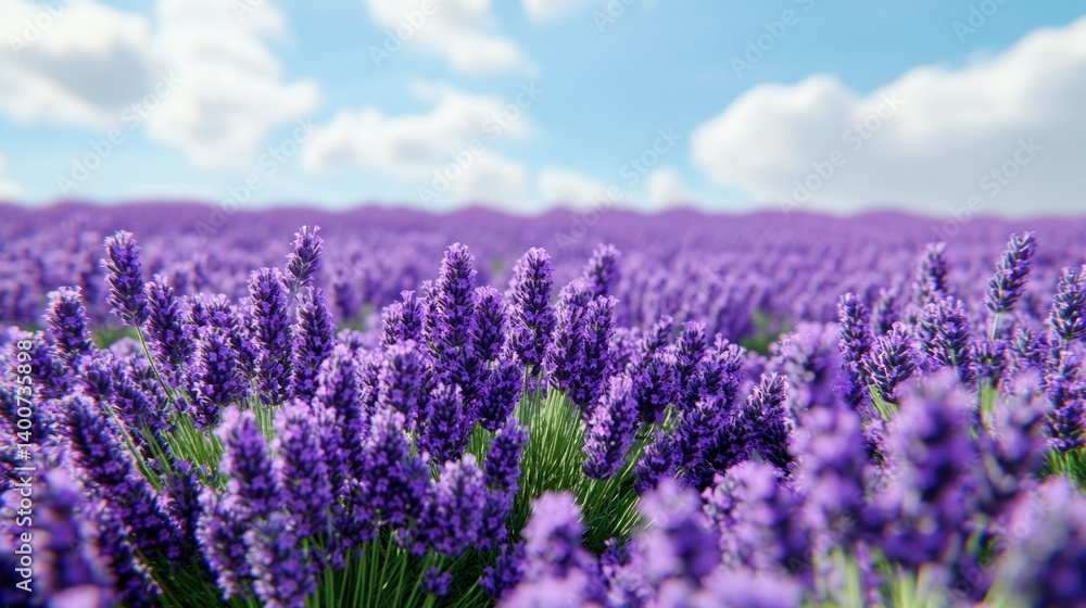 Fototapeta premium Lavender field, vibrant purple blooms