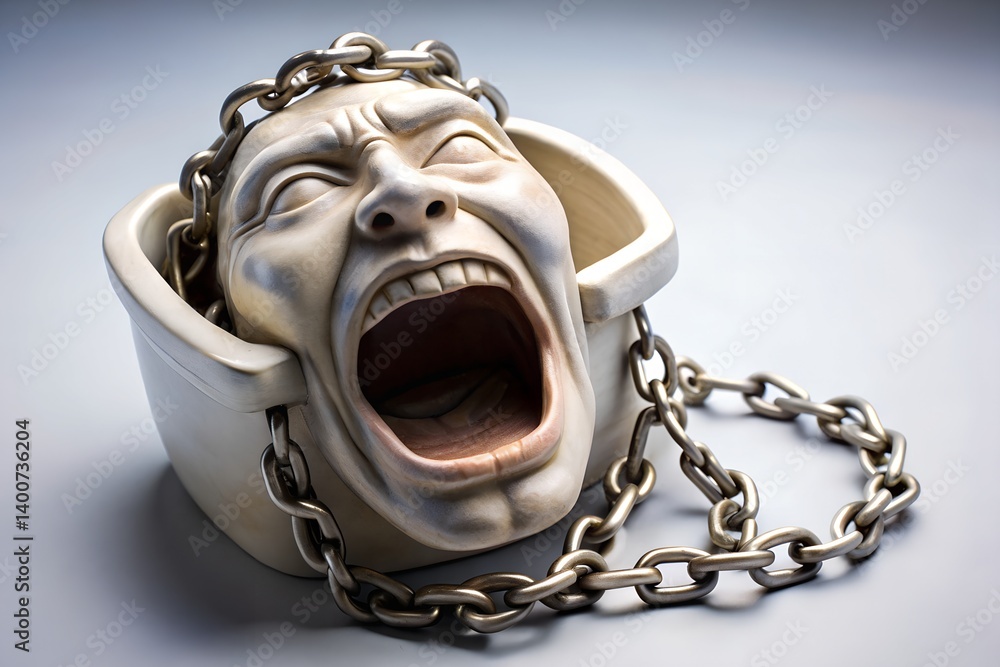 Screaming Face Ceramic Ring Box – Surreal Horror Art