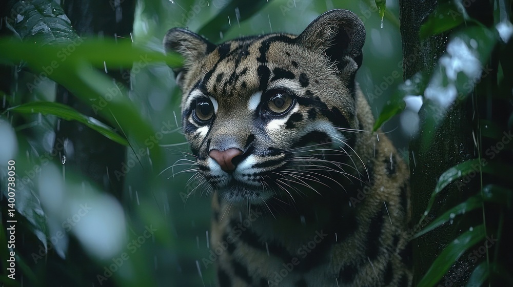 Fototapeta premium Clouded Leopard in Rainforest
