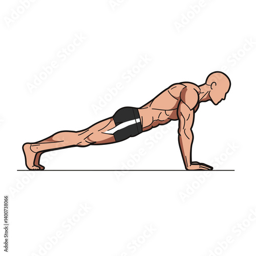 Bodyweight Plank Exercise: A person demonstrates a fundamental bodyweight plank, an effective exercise for core strength and stability. 