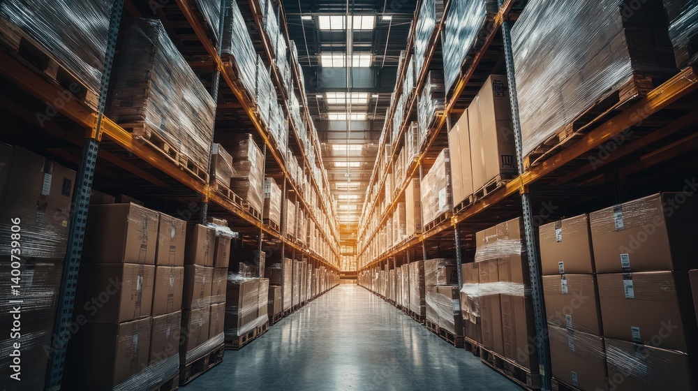 Obraz premium Warehouse filled with boxes