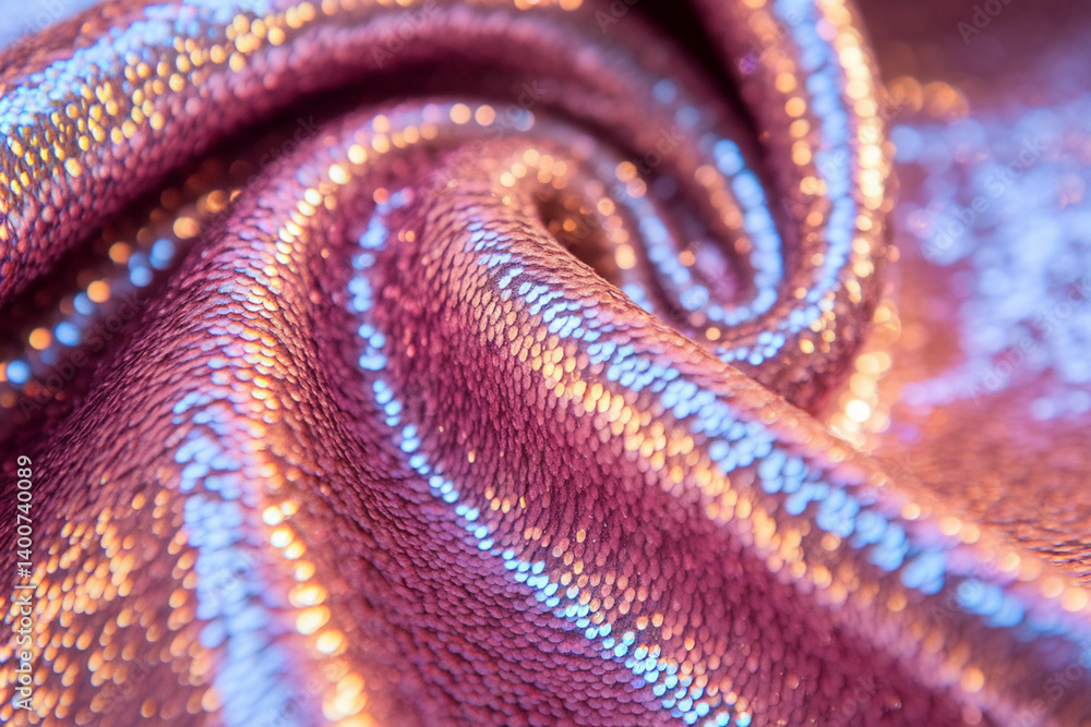 A close up of a shiny, shiny pink fabric with a metallic sheen A close up of a shiny, shiny pink fabric with a metallic sheen