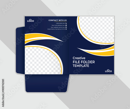 Creative Business Presentation folder template & corporate office template design, Folder design, cover for catalog, brochures.