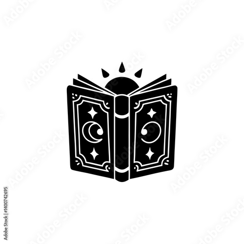 creative details Witch’s Spell Book Icon Vector Illustration