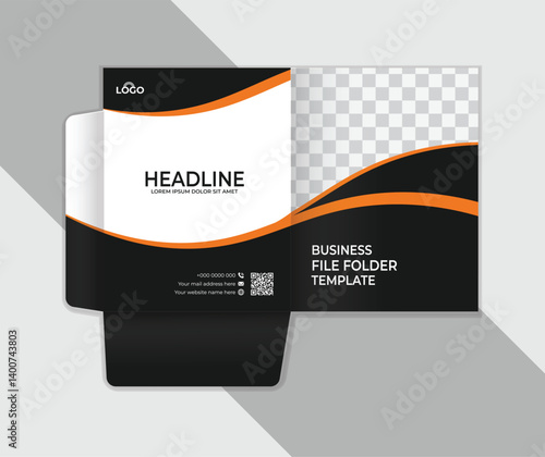 Creative Business Presentation folder template & corporate office template design, Folder design, cover for catalog, brochures.