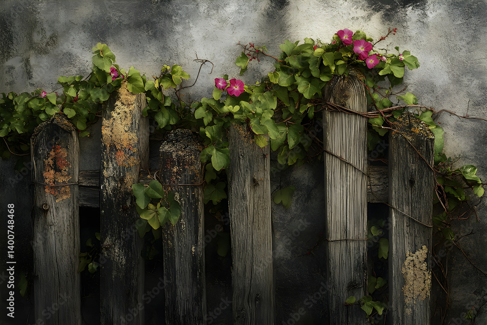 Nature's Embrace: A Harmonious Blend of Fence and Vine Nature's Embrace: A Harmonious Blend of Fence and Vine