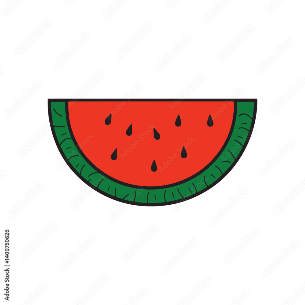 Watermelon slice isolated on a transparent background. Watermelon icon. Vector illustration Watermelon slice isolated on a transparent background. Watermelon icon. Vector illustration