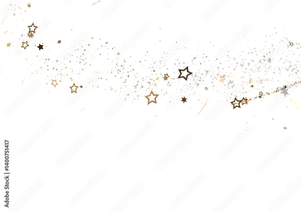 Obraz premium Festive Celestial Cascade: Mesmerizing 3D Illustration of Descending Christmas Stars
