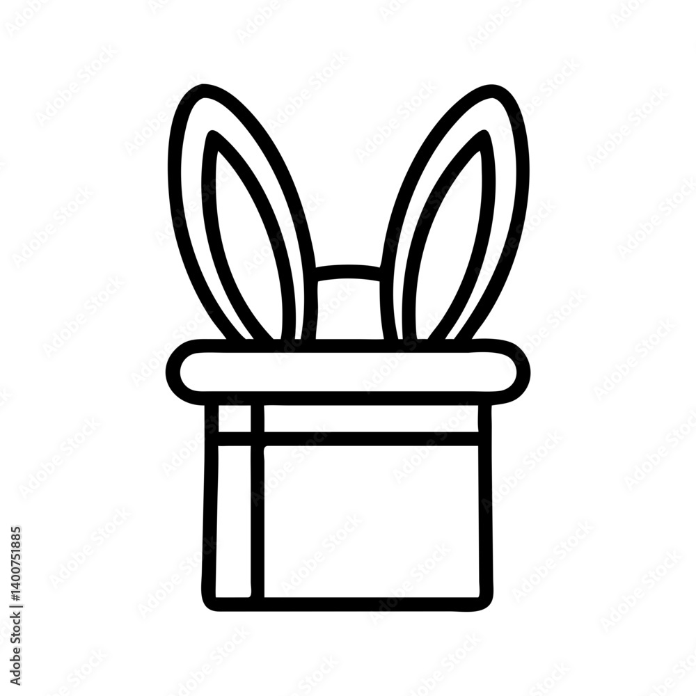Bunny Ears Hat in Gift Container Icon Design Bunny Ears Hat in Gift Container Icon Design