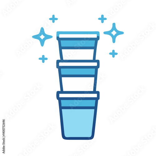Stacked Party Cups with Sparkles Icon Design