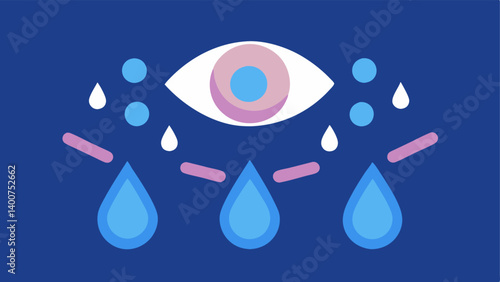 Hydration Effect An illustration showing hydrating nanoparticles releasing moisture to the skin around the eyes indicated by droplets and glowing effects.