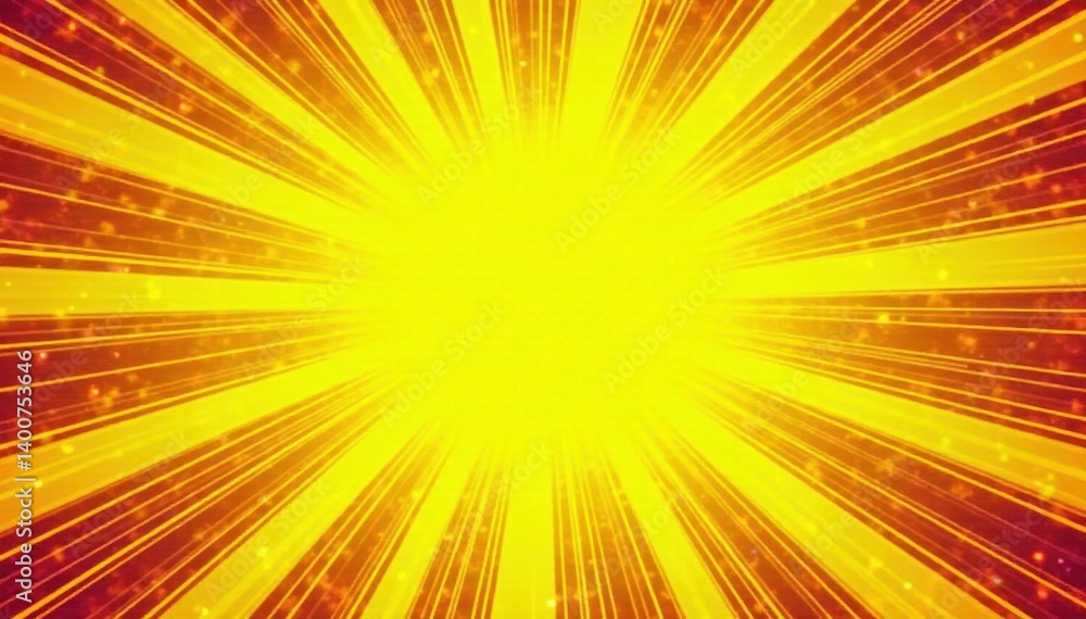 Obraz premium Dynamic yellow rays, abstract comic book backdrop, sunshine, bright, art