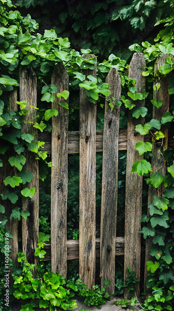 Nature's Embrace: A Harmonious Blend of Fence and Vine Nature's Embrace: A Harmonious Blend of Fence and Vine