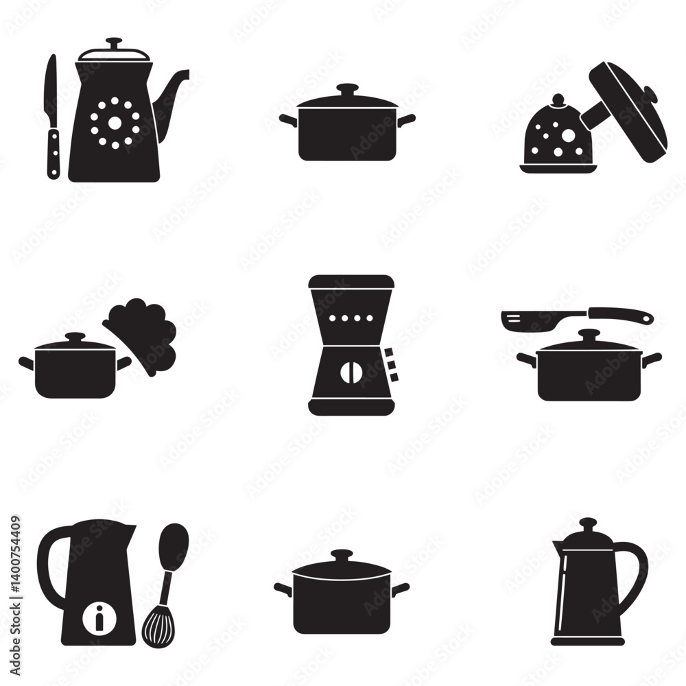 Clean kitchen icon set with symbols like spoon fork knife spatula whisk ladle tongs rolling pin and tray in flat and line style
Clean kitchen icon set with symbols like spoon fork knife spatula whisk ladle tongs rolling pin and tray in flat and line style
