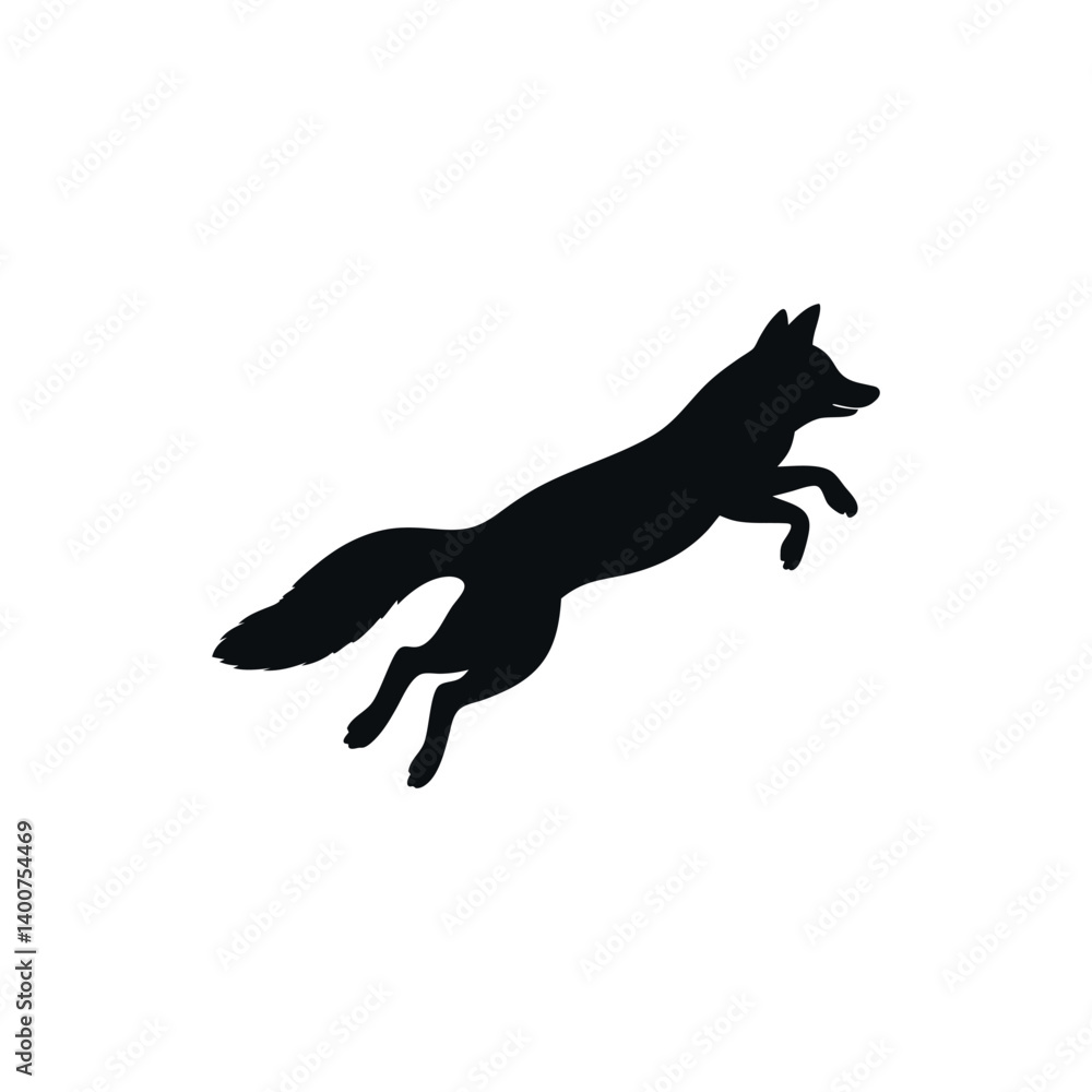 Leaping Fox Silhouette Illustration For Design Projects And Creative Artwork With Style Minimalist Vector Art Leaping Fox Silhouette Illustration For Design Projects And Creative Artwork With Style Minimalist Vector Art
