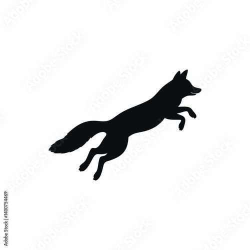 Leaping Fox Silhouette Illustration For Design Projects And Creative Artwork With Style Minimalist Vector Art