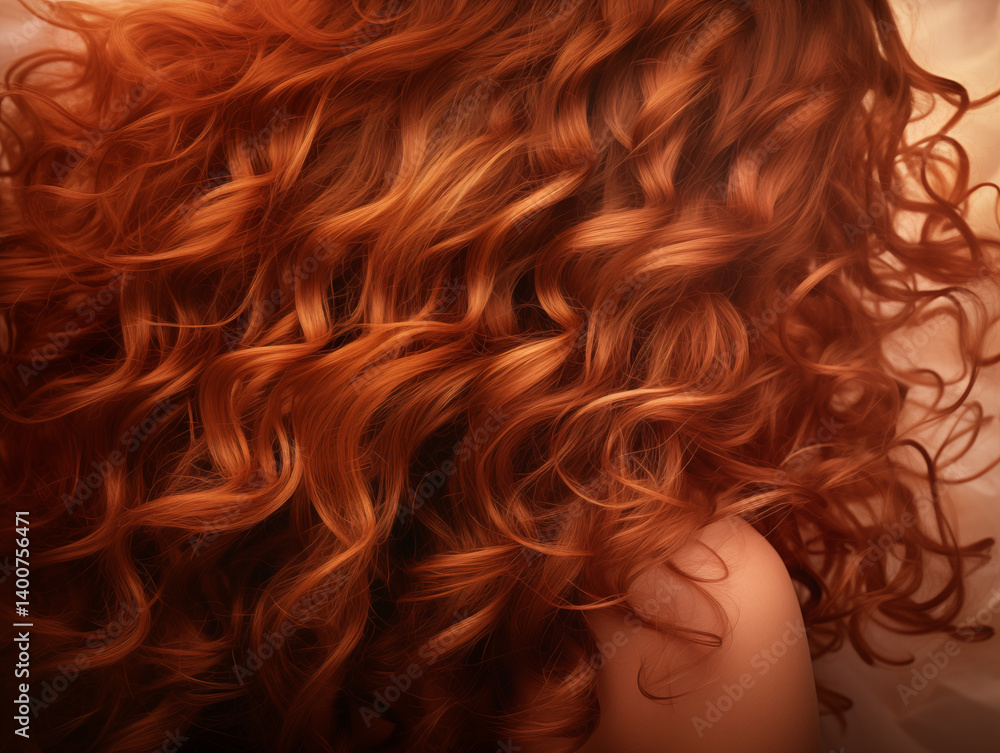 Photorealistic Background of Curly Red Hair Photorealistic Background of Curly Red Hair