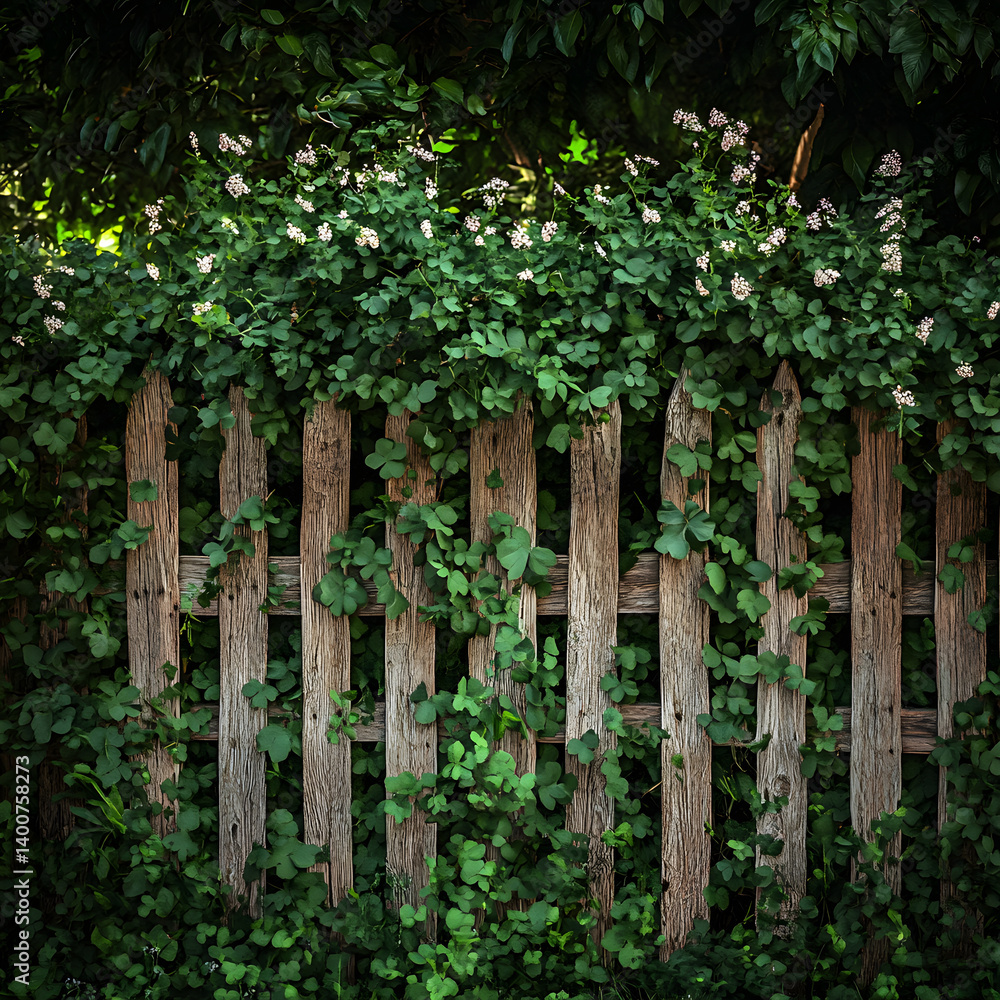 Nature's Embrace: A Harmonious Blend of Fence and Vine Nature's Embrace: A Harmonious Blend of Fence and Vine