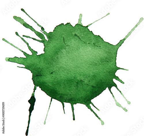 Abstract watercolor background as blot on white. Watercolor drop stain isolated