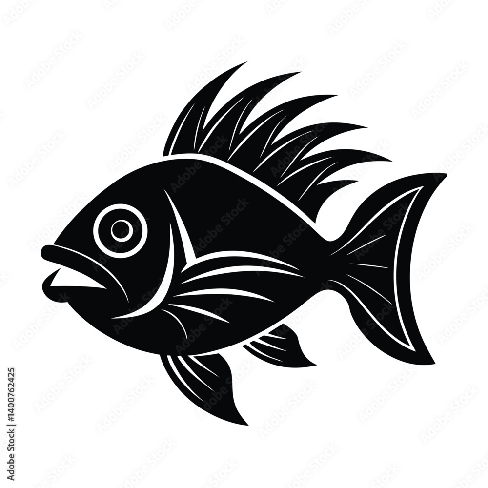 fish head tropical style vector art silhouette fish head tropical style vector art silhouette