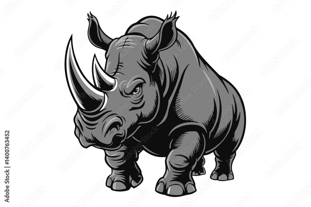 Fototapeta premium rhinoceros illustration vector