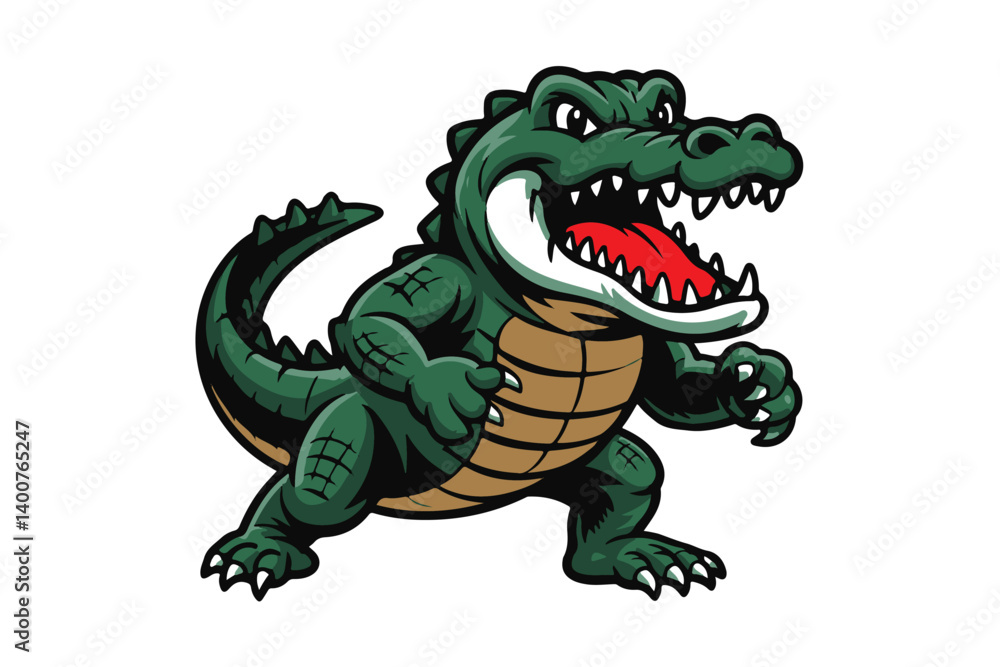Obraz premium crocodile fierce illustration vector