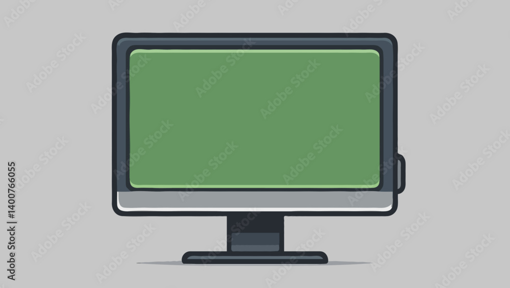 Vector standing monitor front view green screen horizontal posture Vector standing monitor front view green screen horizontal posture