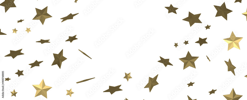 Fototapeta premium Holiday Stardust Rain: Brilliant 3D Illustration Showcasing Descending Christmas Stars
