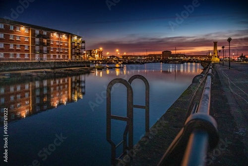 Hartlepool Marina at night. UK