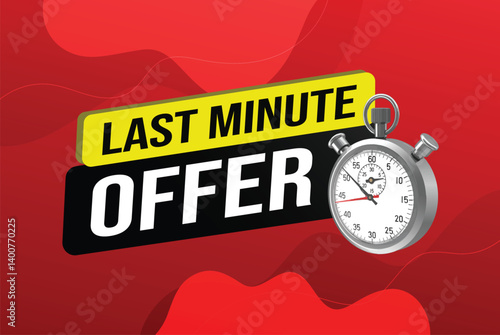 Last minute offer watch countdown Banner design template for marketing. Last chance promotion or retail. background banner poster modern graphic design for store shop, online store, website

