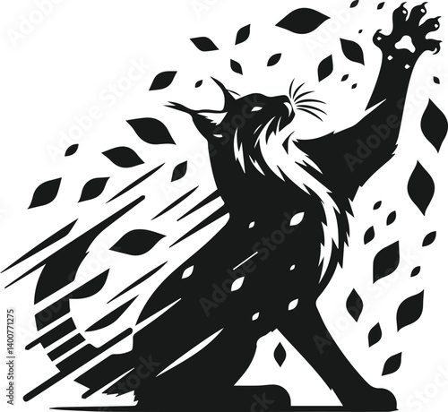 Lynx animal vector silhouette