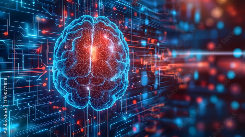 Obraz premium Futuristic brain injury awareness